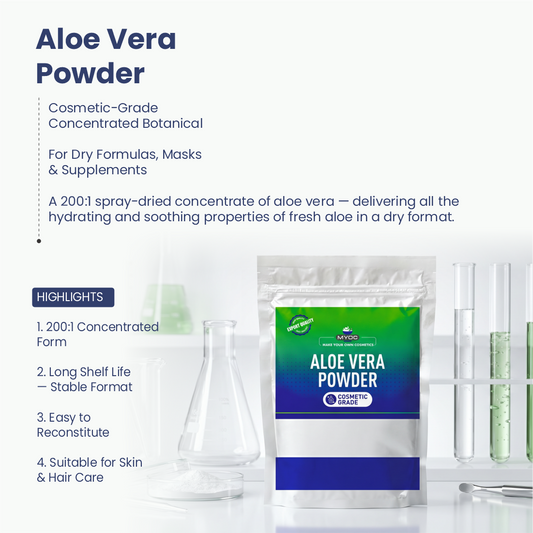 Aloe Vera Powder 200 to 1 Concentrate for Skin and Hair Care formulations