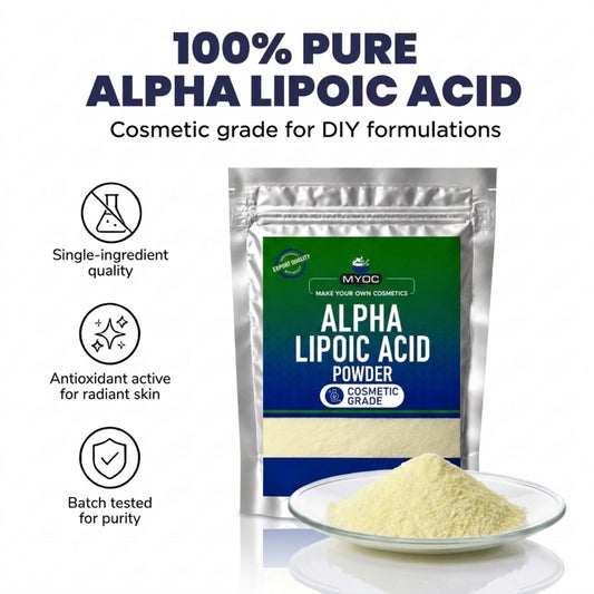 Alpha lipoic acid powder pouch and dish for DIY formulations