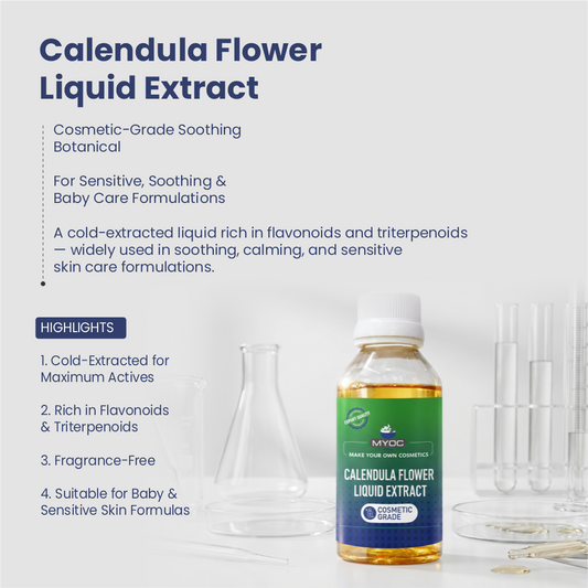 Calendula Flower Liquid Extract botanical ingredient for cosmetic formulations