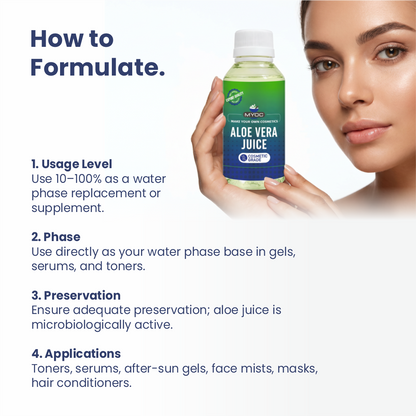 How to Use Aloe Vera Juice in Cosmetic and Skincare formulations