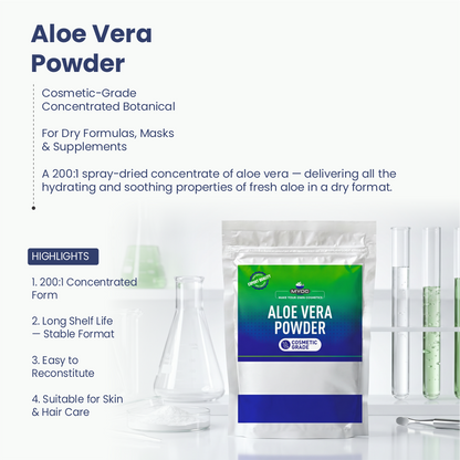 Aloe Vera Powder 200 to 1 Concentrate for Skin and Hair Care formulations
