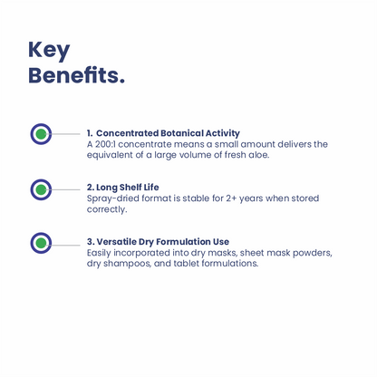 Aloe Vera Powder Benefits for Concentrated Dry Cosmetic formulations