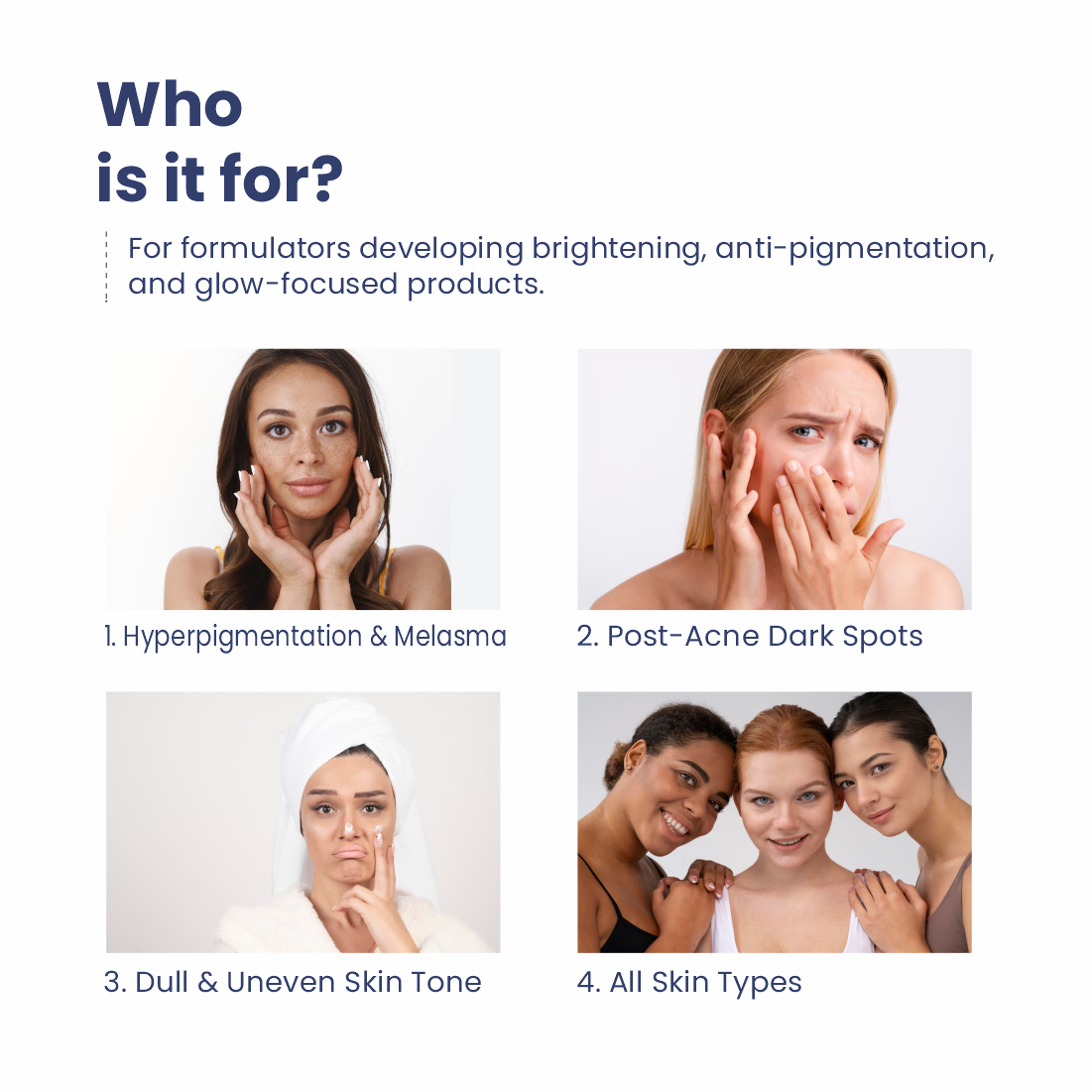 Alpha Arbutin for Hyperpigmentation, Post-Acne Marks and Uneven Skin Tone formulations