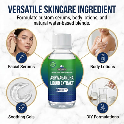 Ashwagandha Liquid Extract applications in serums creams masks and hair care products