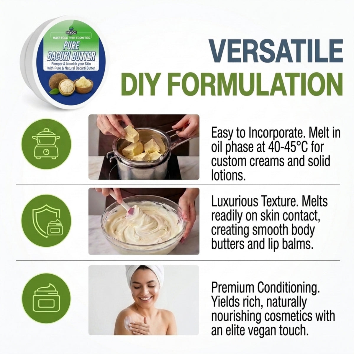 Bacuri Butter texture and formulation properties
