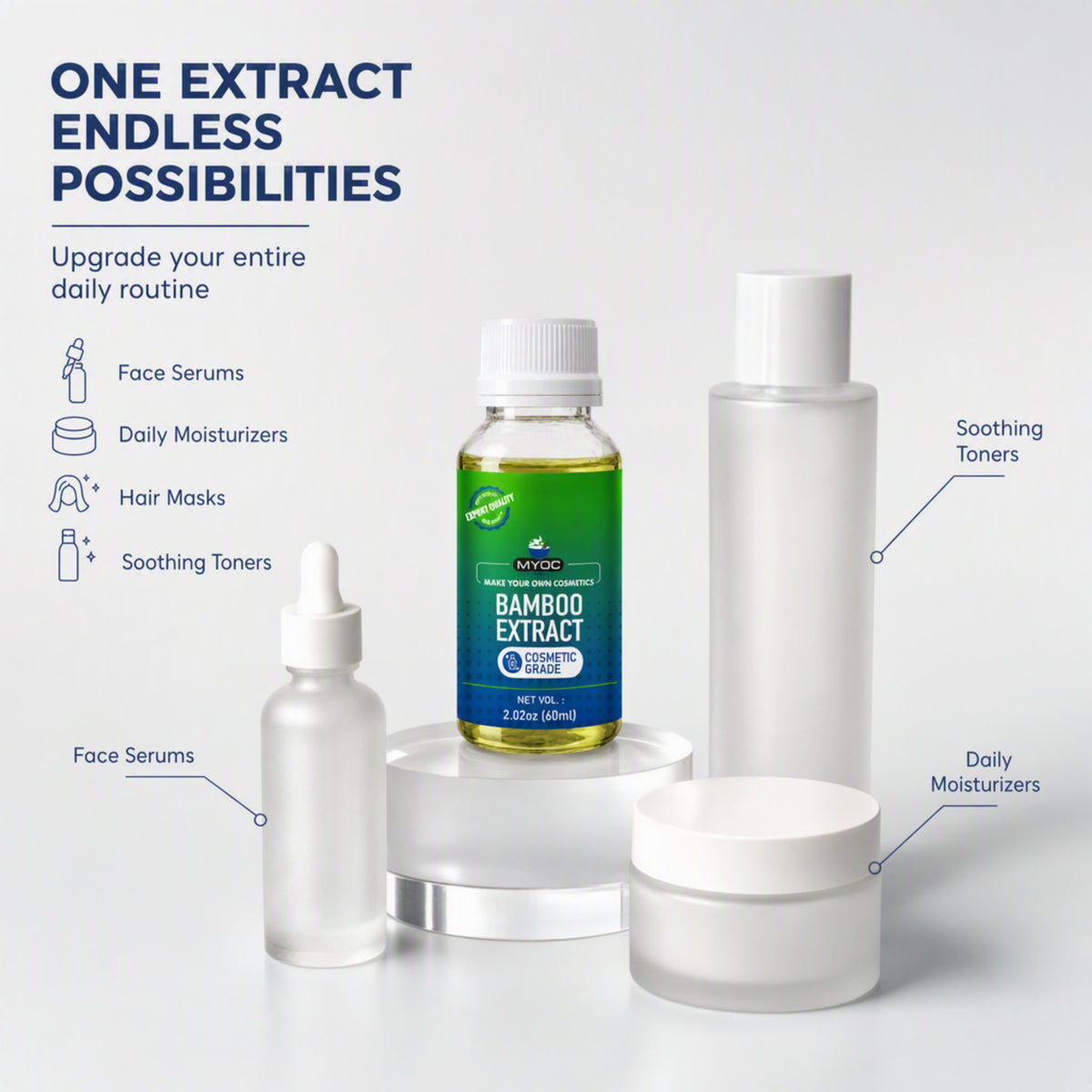 Bamboo Extract applications in serums creams masks and hair care products