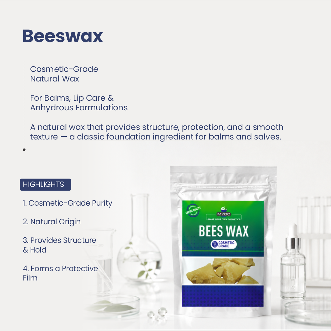 Beeswax for creams balms and personal care formulations