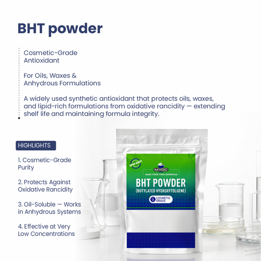 BHT powder powder for cosmetic and personal care formulations