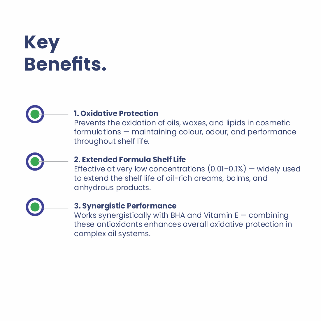 BHT powder key benefits for cosmetic formulations