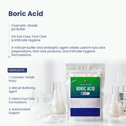 Boric Acid active ingredient for skincare formulations