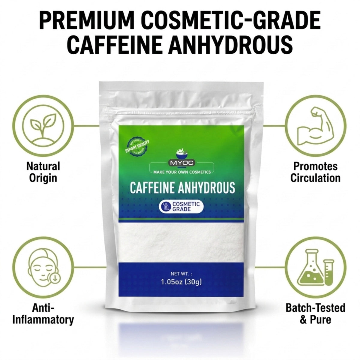 How to use Caffeine Anhydrous in cosmetic formulations