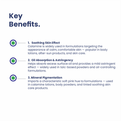 Calamine powder key benefits for cosmetic formulations