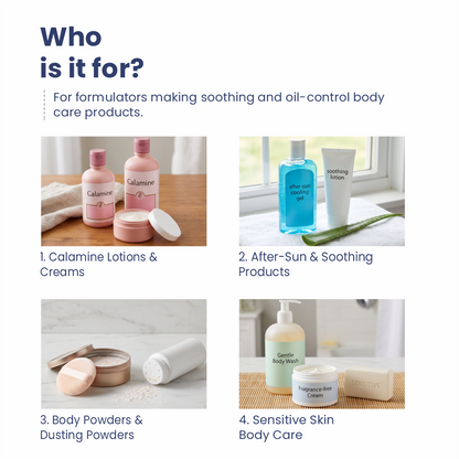 Calamine powder applications in skincare haircare masks and personal care products