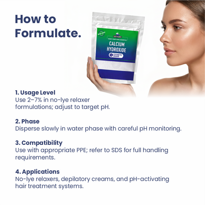 How to use Calcium Hydroxide Powder in cosmetic formulations
