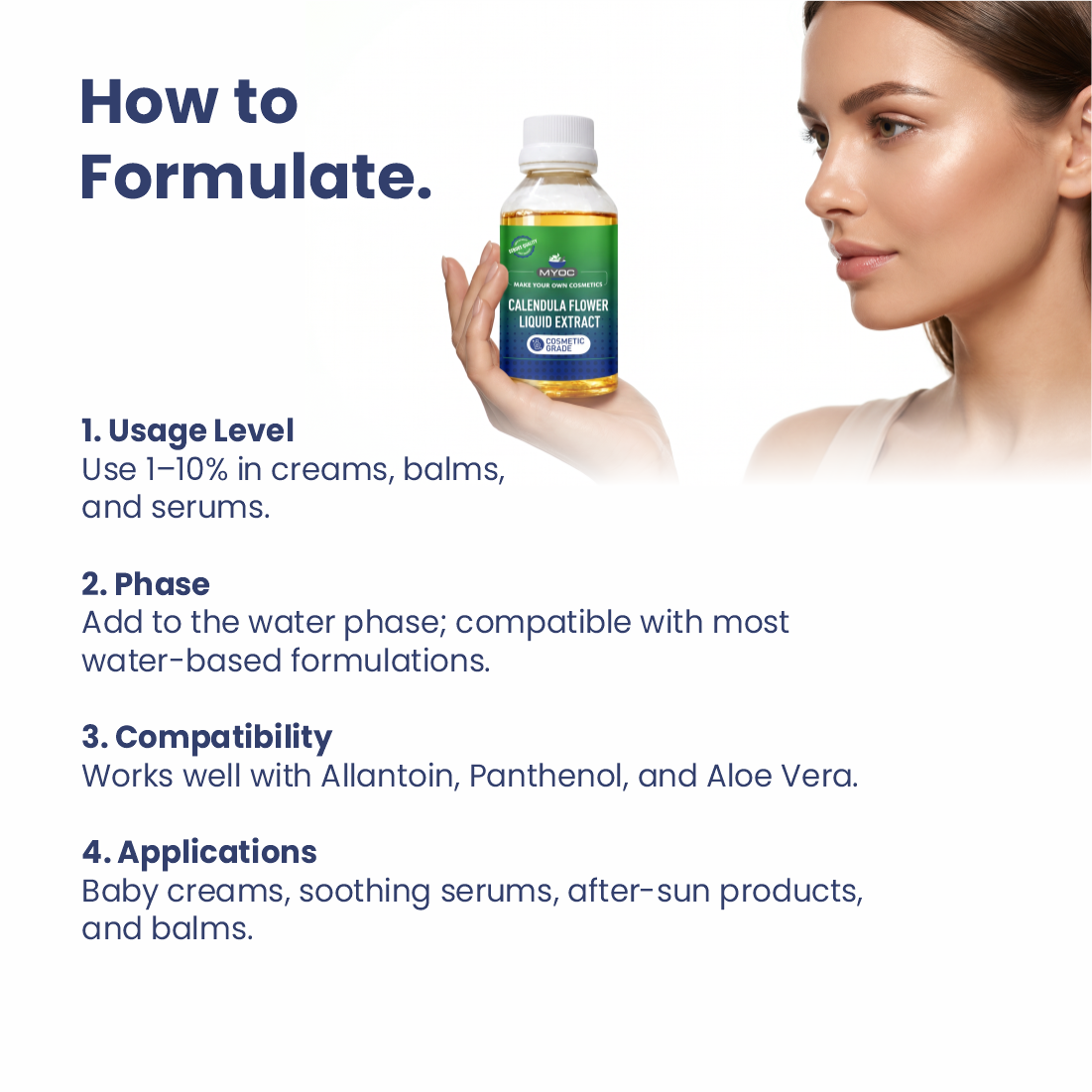 How to use Calendula Flower Liquid Extract in cosmetic formulations