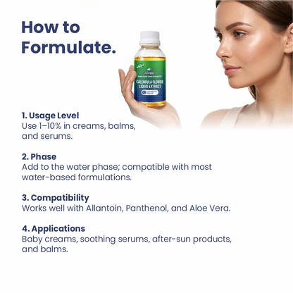 How to use Calendula Flower Liquid Extract in cosmetic formulations