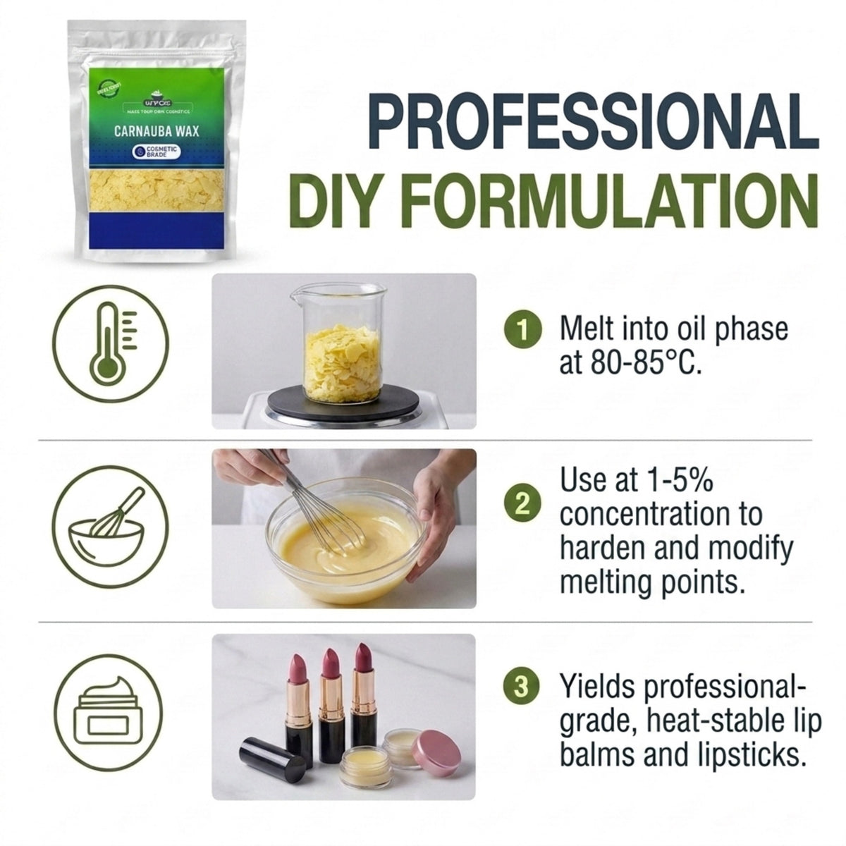 Carnauba Wax texture and formulation properties