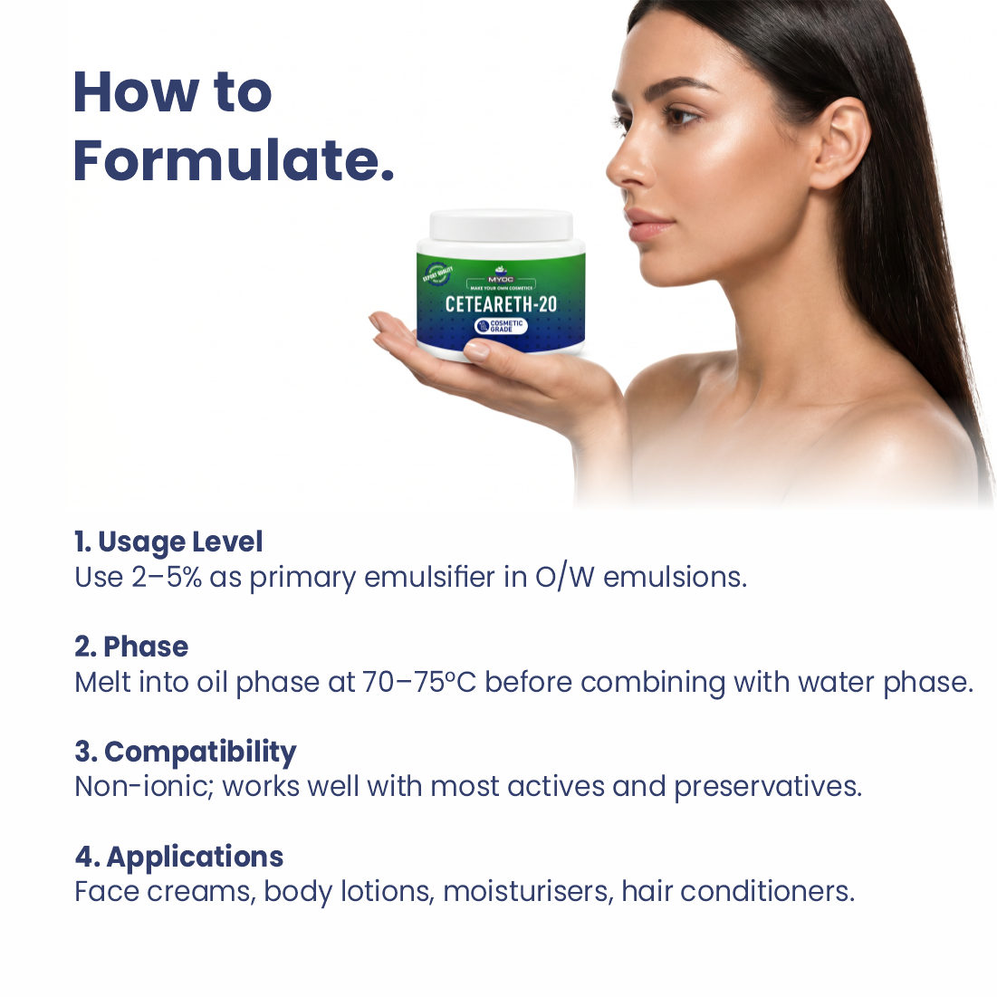 How to use Ceteareth-20 in cosmetic formulations