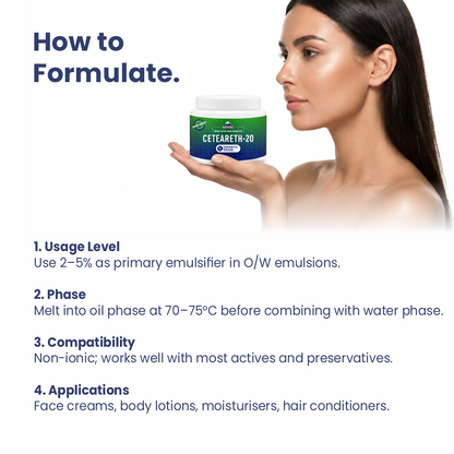 How to use Ceteareth-20 in cosmetic formulations