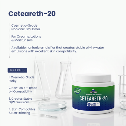 Ceteareth-20 ingredient for cosmetic and personal care formulations