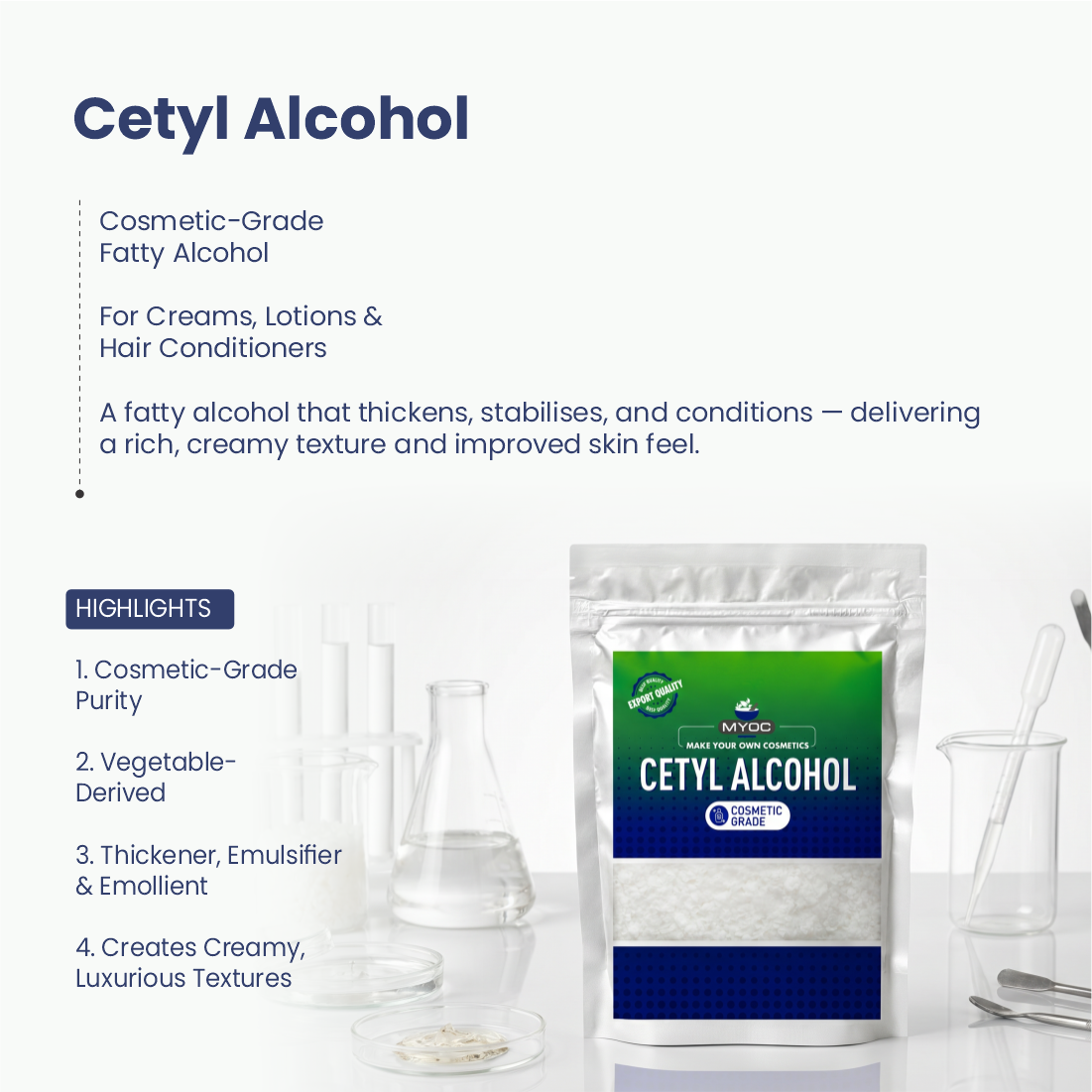 Cetyl Alcohol ingredient for cosmetic and personal care formulations