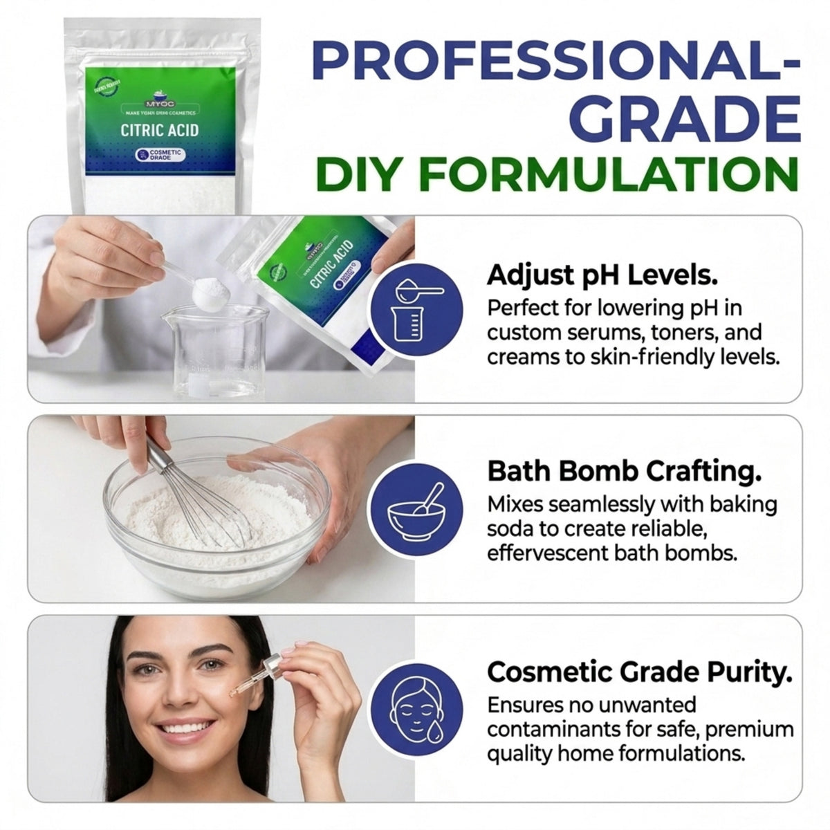 Citric Acid formulation properties and cosmetic applications