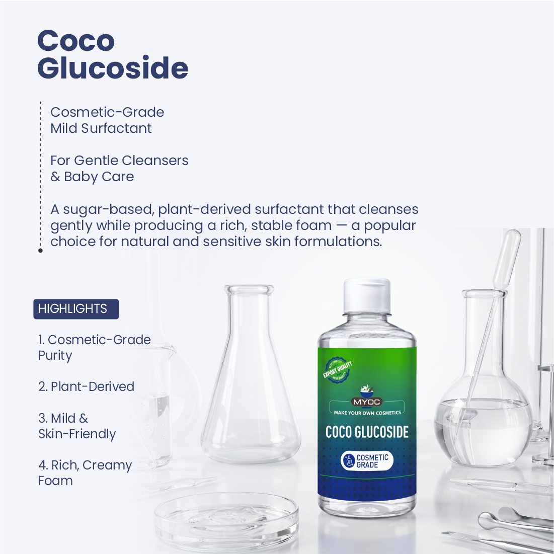 Coco Glucoside surfactant for cleansing and personal care formulations