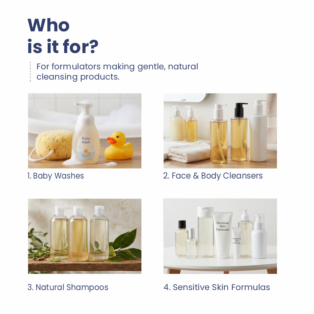 Coco Glucoside applications in face wash body wash and hair care formulations