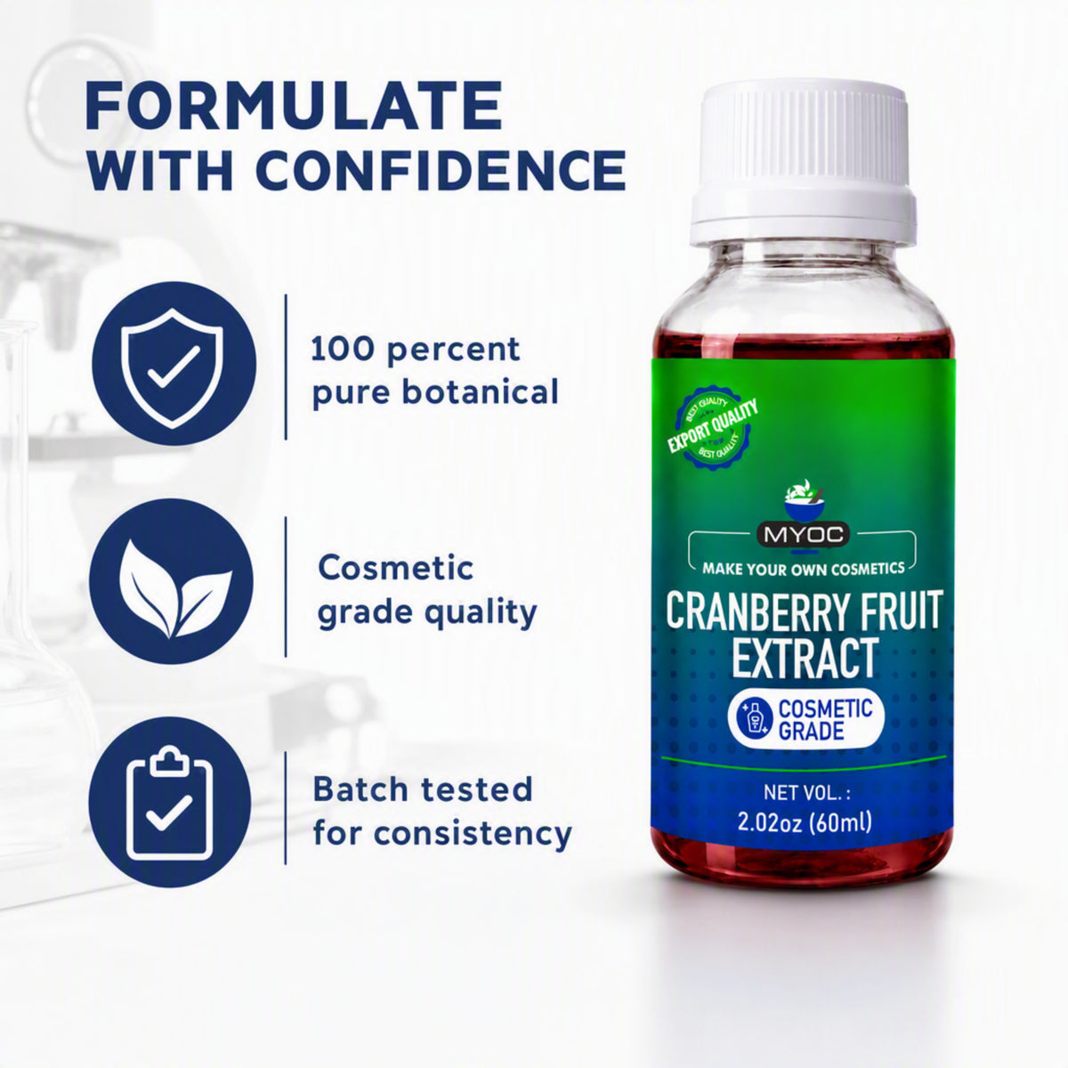 Cranberry Fruit Extract cosmetic formulation and raw material reference
