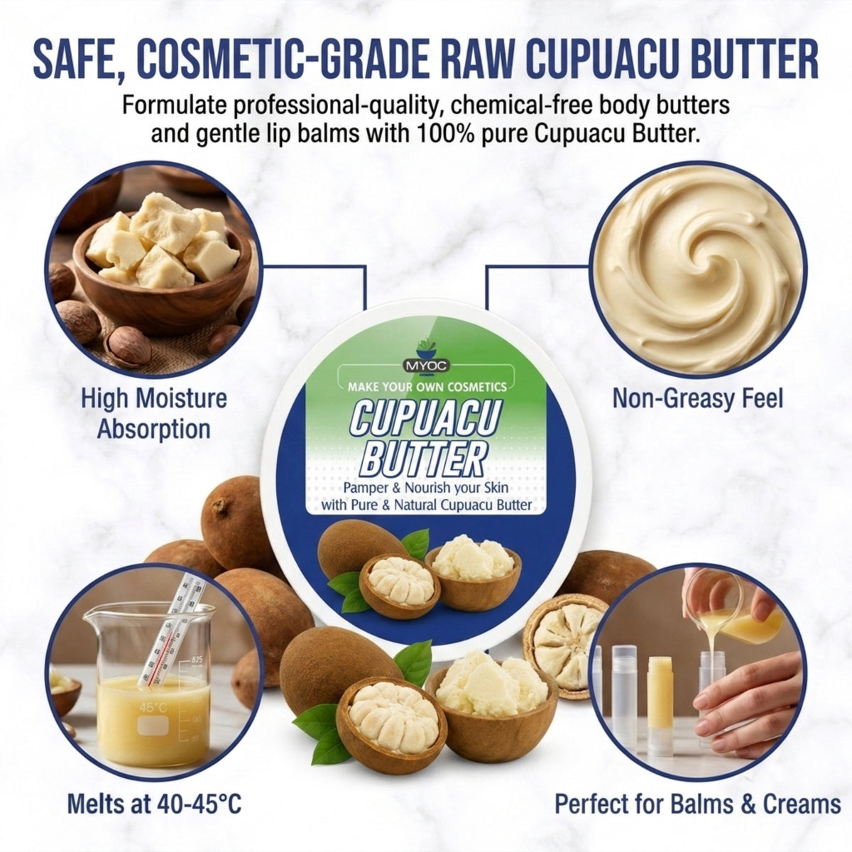 Cupuacu Butter key benefits for cosmetic formulations
