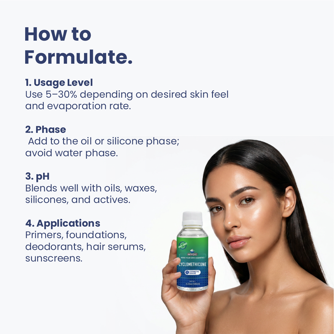 Cyclomethicone Formulation Guide with Usage Level, Phase and Cosmetic Applications