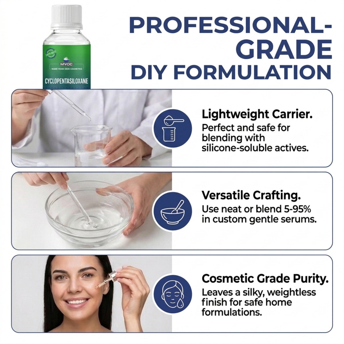 Cyclopentasiloxane formulation properties and ingredient profile