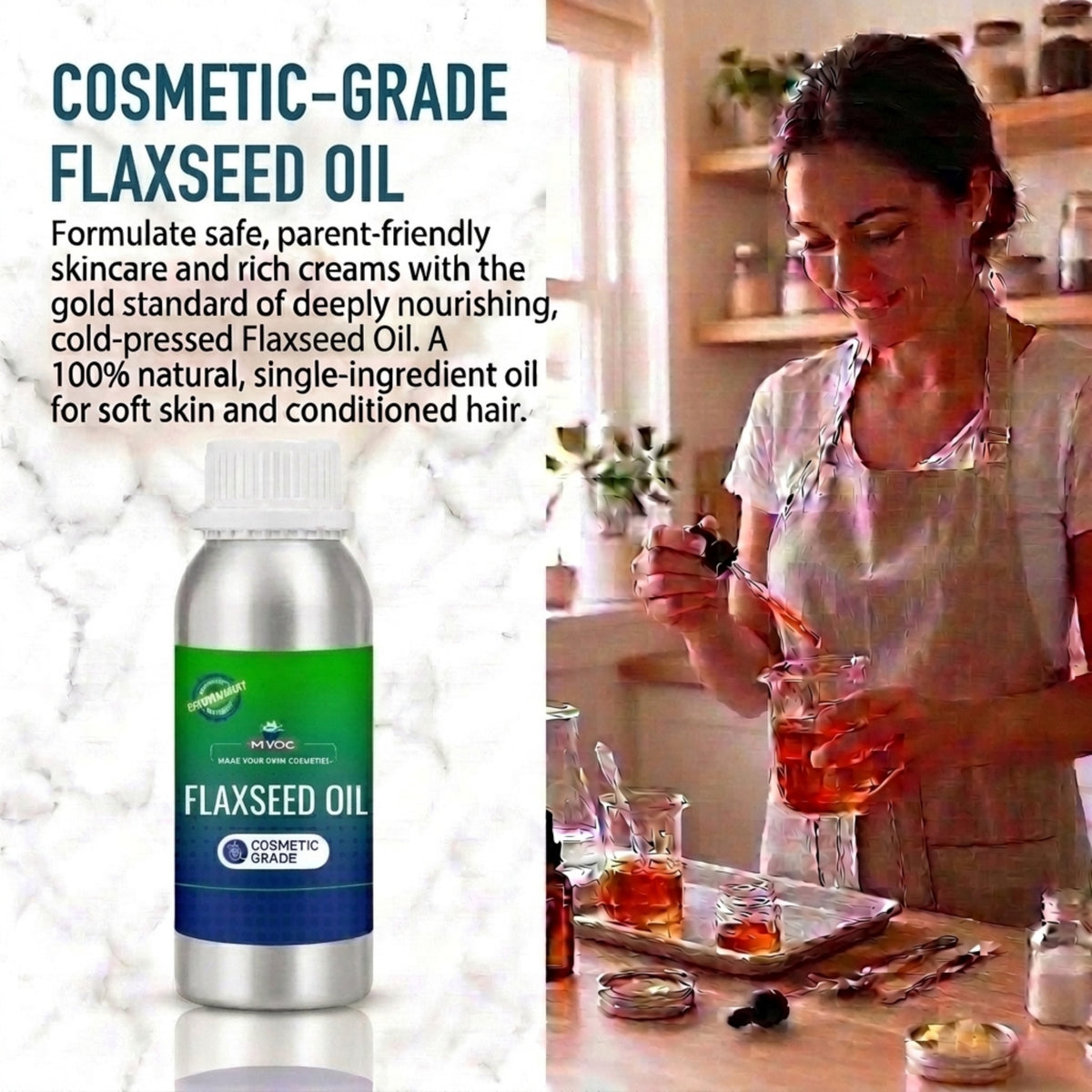 Flaxseed Oil applications in skincare haircare and body care products