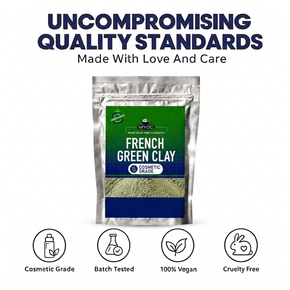 French Green Clay cosmetic formulation and raw material reference