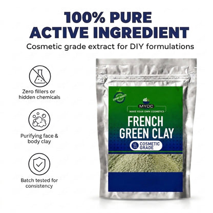 French Green Clay powder for cosmetic and personal care formulations
