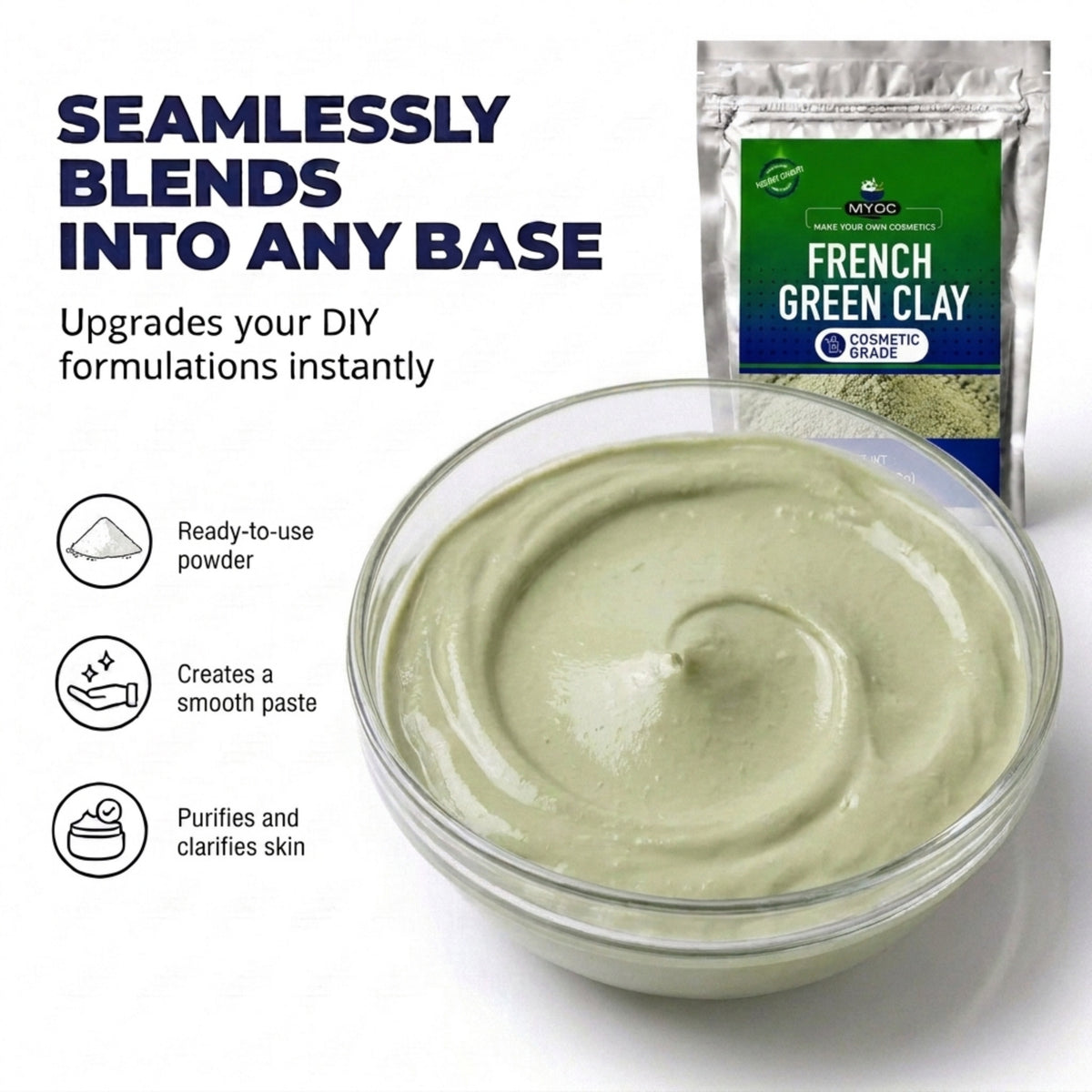 French Green Clay applications in skincare haircare masks and personal care products
