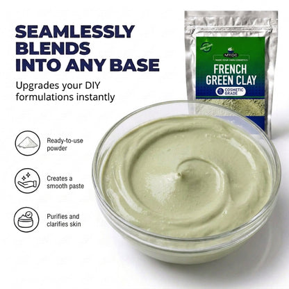 French Green Clay applications in skincare haircare masks and personal care products