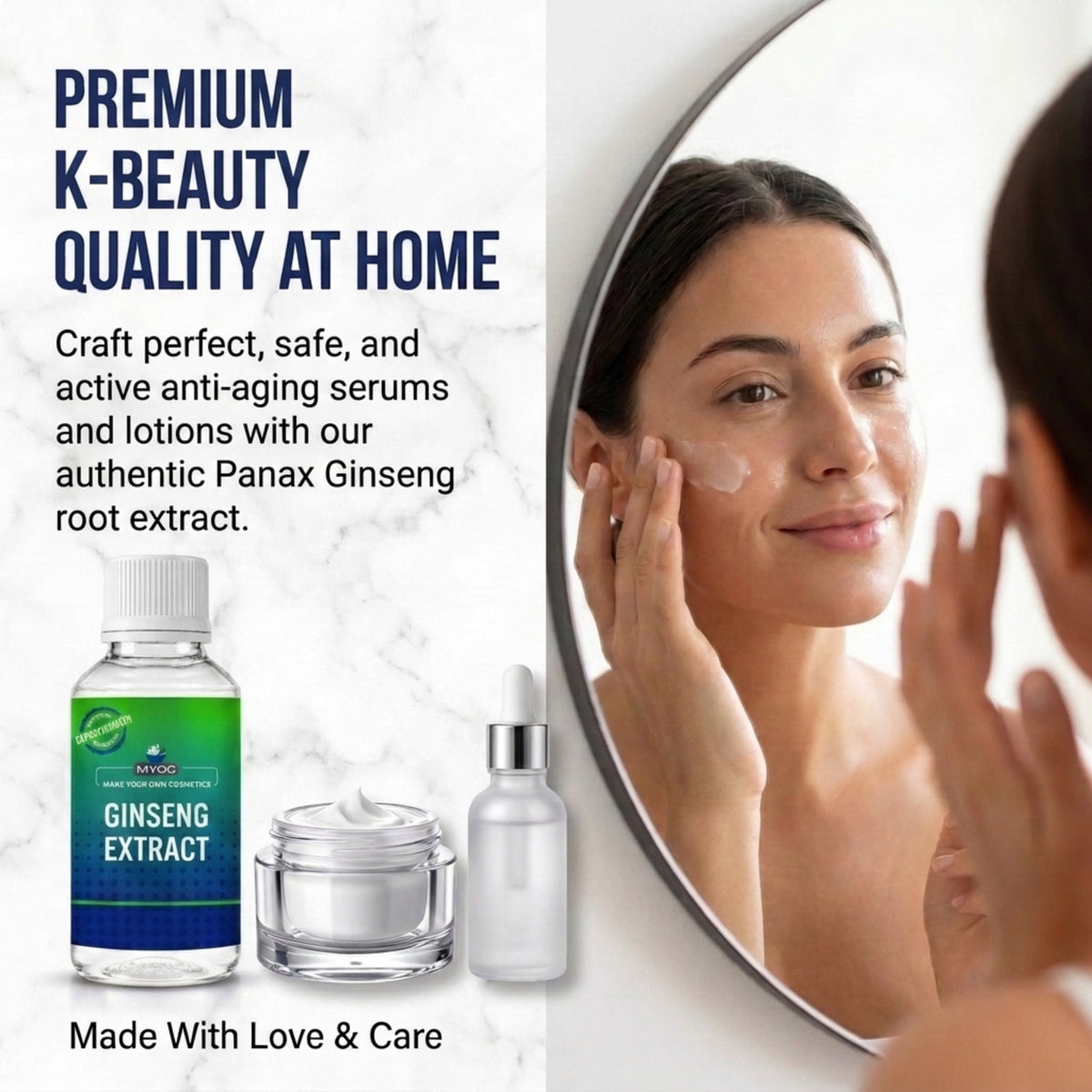 Ginseng Extract applications in serums creams masks and hair care products