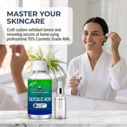 Glycolic Acid applications in serums creams lotions and cosmetic products