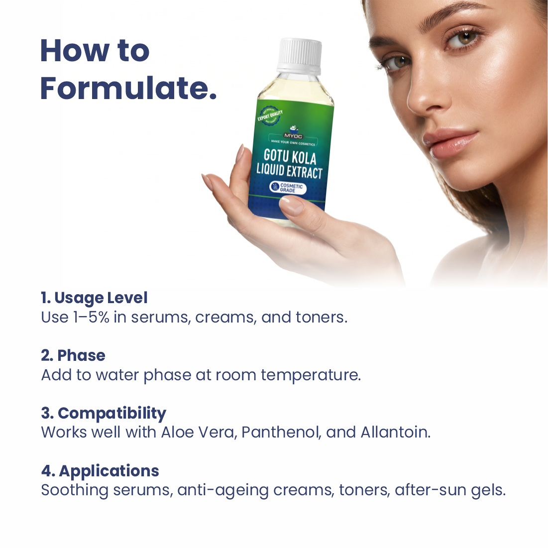 How to use Gotu kola Extract in cosmetic formulations