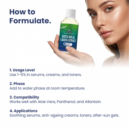 How to use Gotu kola Extract in cosmetic formulations