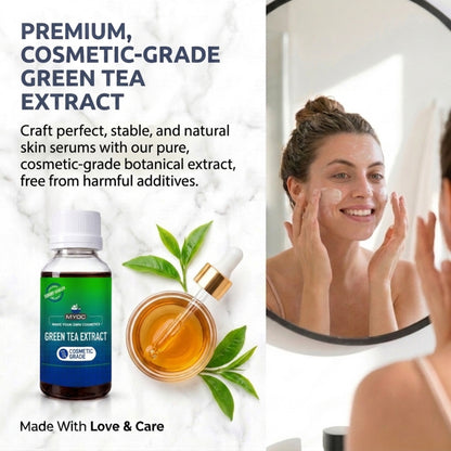 Green Tea Extract applications in serums creams masks and hair care products