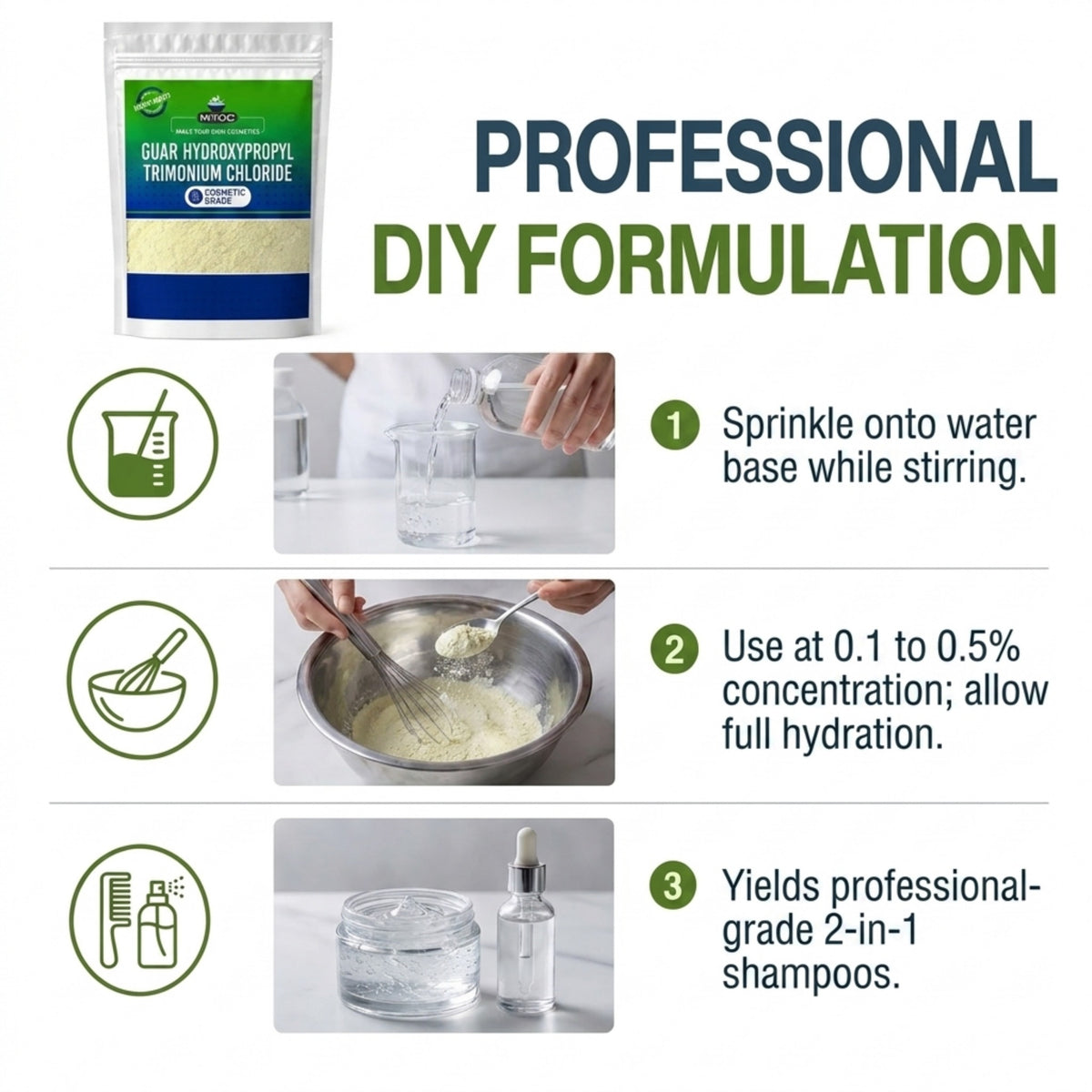 Guar Hydroxypropyl Trimonium Chloride key benefits for cosmetic formulations