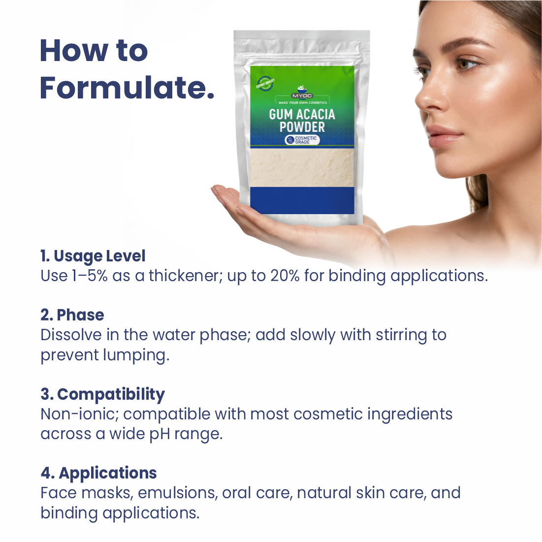 How to use Gum Acacia in cosmetic formulations