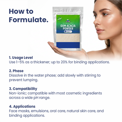 How to use Gum Acacia in cosmetic formulations
