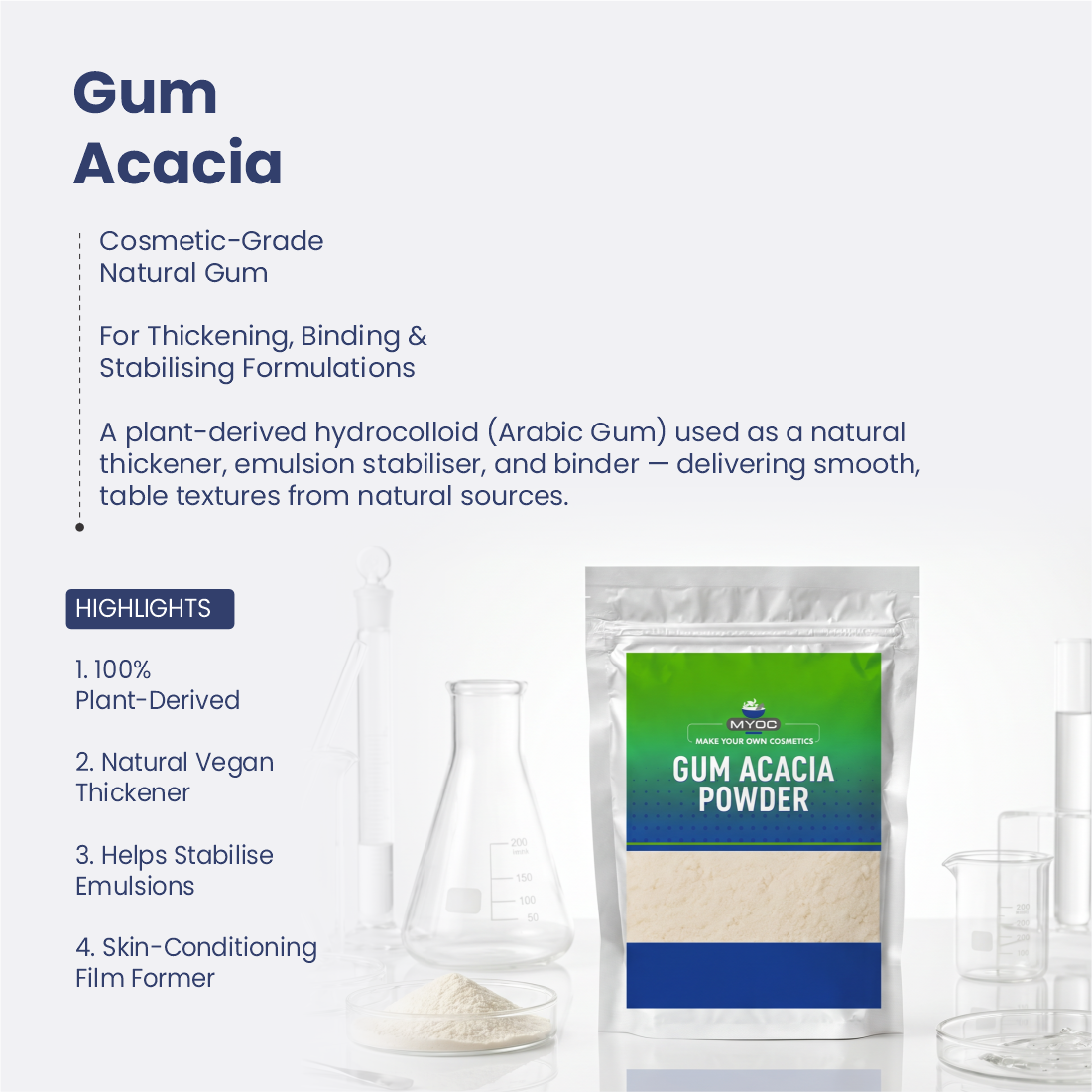 Gum Acacia ingredient for cosmetic and personal care formulations