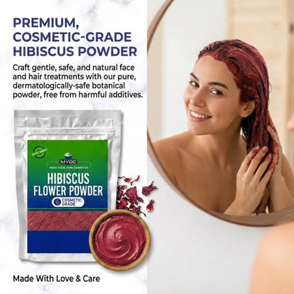 Hibiscus Flower Powder applications in skincare haircare masks and personal care products
