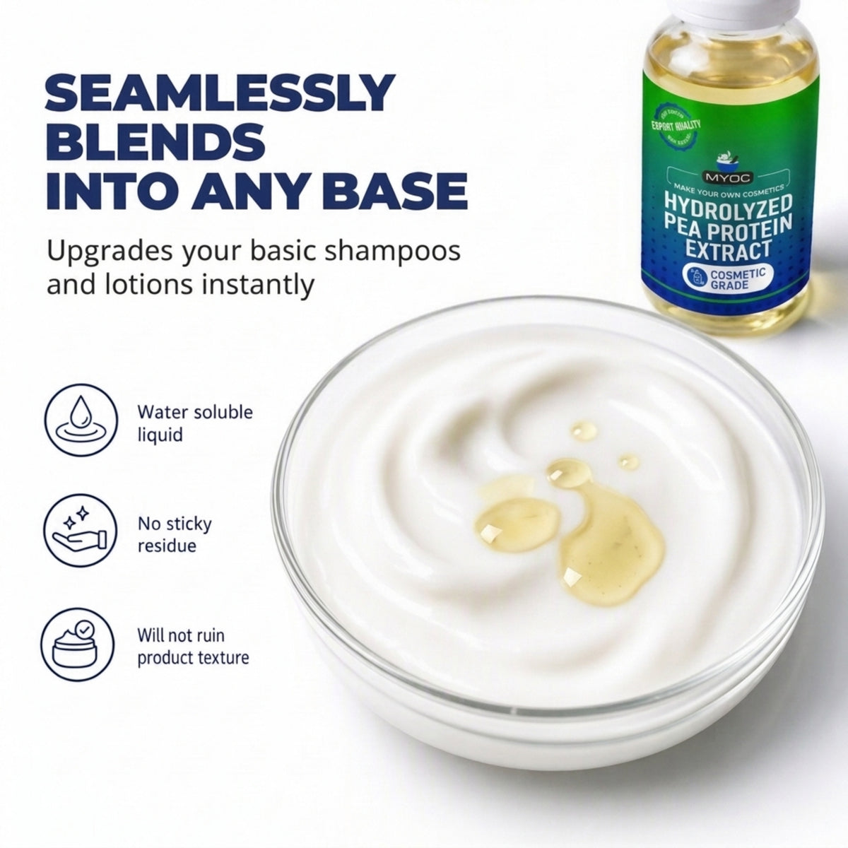 Hydrolyzed Pea Protein applications in conditioners masks serums and personal care products