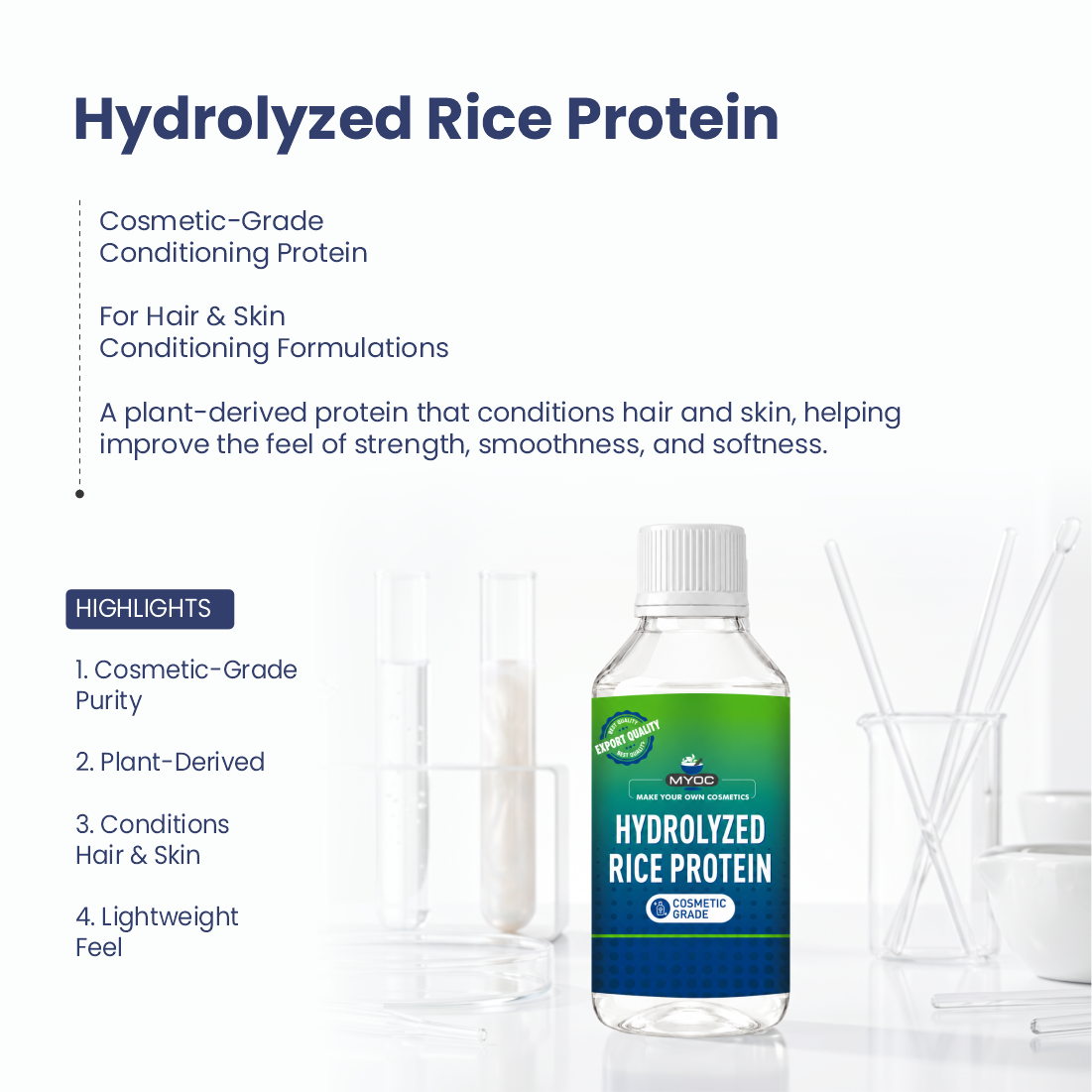 Hydrolyzed Rice Protein protein ingredient for hair and skin care formulations