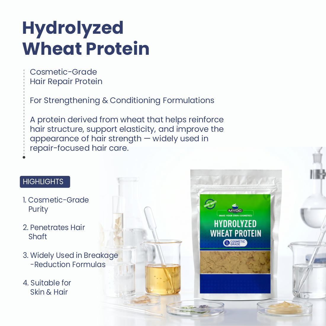 Hydrolyzed Wheat Protein protein ingredient for hair and skin care formulations